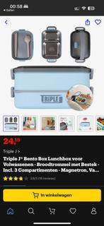 Lunchbox Triple blauw nieuw !, Ophalen of Verzenden, Nieuw