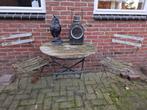 Charmante Bistroset - Tafel en 2 Stoelen, 2 zitplaatsen, Gebruikt, Ophalen of Verzenden, Tuinset