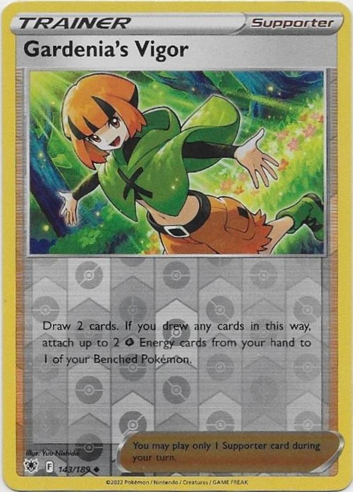Astral Radiance,  Gardenia's Vigor [reverse] 143/196, Hobby en Vrije tijd, Verzamelkaartspellen | Pokémon, Nieuw, Losse kaart