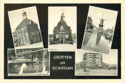 (388-540-023) Schiedam Groeten uit, Verzamelen, Ansichtkaarten | Nederland, Zuid-Holland, Verzenden