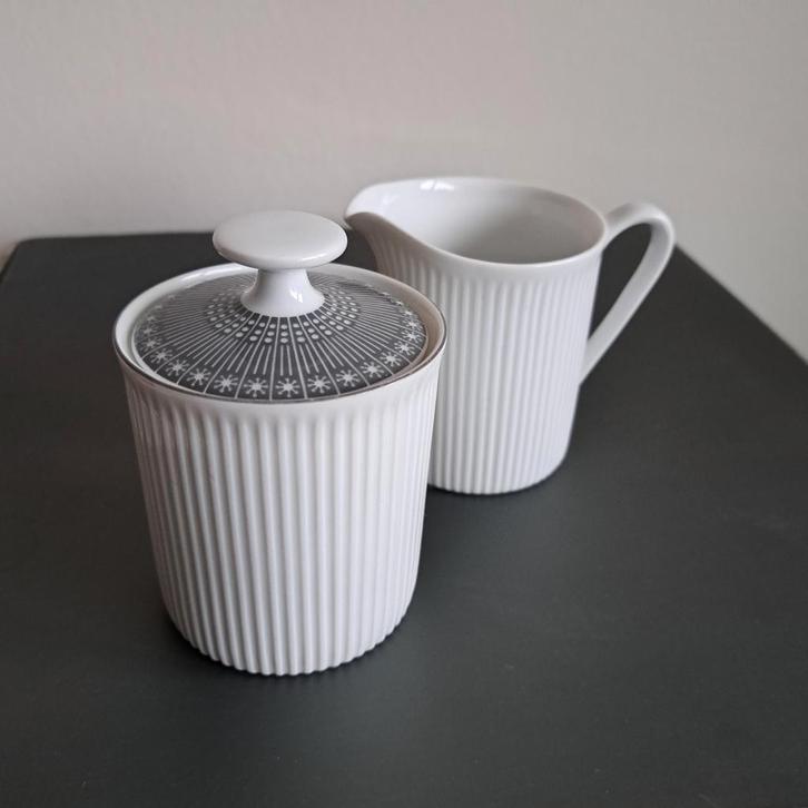 Arzberg Cannelee Athena melkkan en suikerpot, vintage design, Antiek en Kunst, Antiek | Porselein, Ophalen of Verzenden