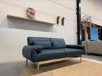 Als nieuw Rolf Benz Plura Bank 2 Zits Blauw leer Design l185, Huis en Inrichting, Banken | Bankstellen, Ophalen of Verzenden, Zo goed als nieuw