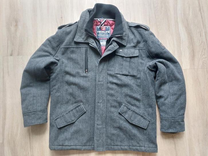 Twinlife heren winterjas 4XL, Kleding | Heren, Jassen | Winter, Zo goed als nieuw, Maat 52/54 (L), Grijs, Ophalen of Verzenden