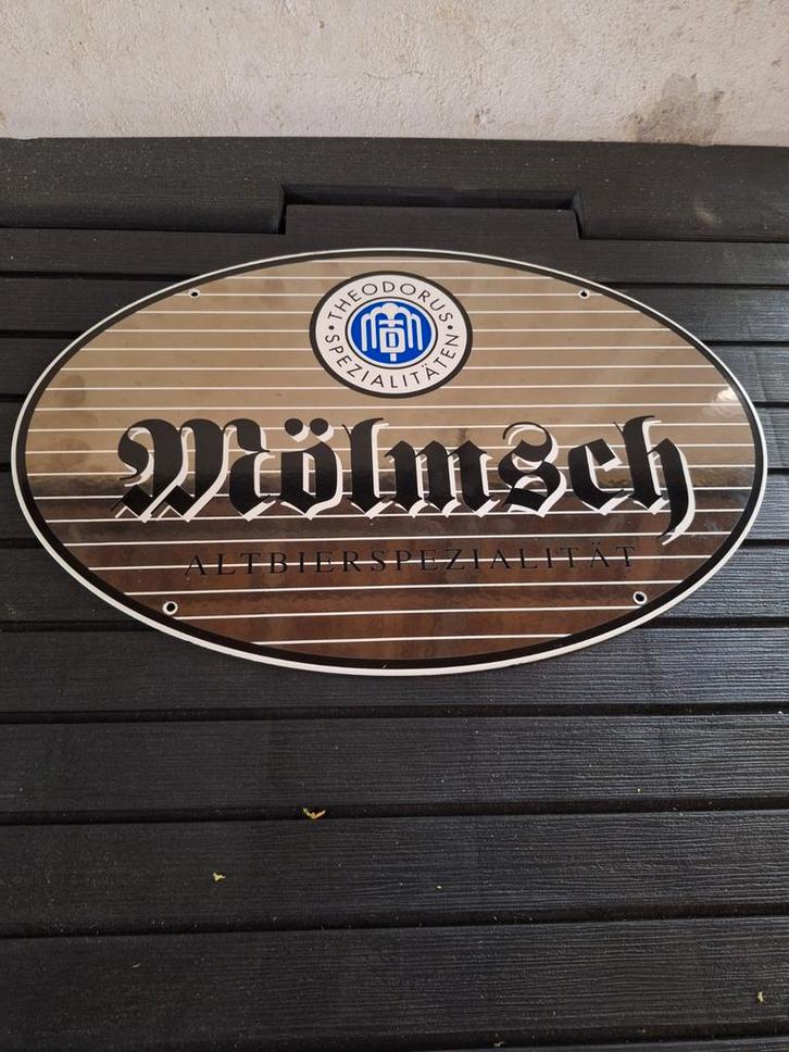 Mölmsch Altbier Emaille Reclamebord - Boos & Hahn 1990, Verzamelen, Biermerken, Reclamebord, Plaat of Schild, Overige merken, Ophalen of Verzenden