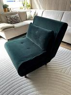 MADE .com Slaapbank 1-zits Slaapfauteuil Futon Groen Velours, Huis en Inrichting, Slaapkamer | Slaapbanken, Ophalen, Eenpersoons