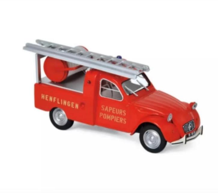 Citroen 2CV Brandweer ladder Pick up 1963 1/43 NOREV 156076, Hobby en Vrije tijd, Modelauto's | 1:43, Nieuw, Auto, Norev, Verzenden