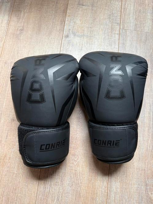 CONRIE Bokshandschoenen 14oz – Zwart – Weinig gebruikt, Sport en Fitness, Boksen, Zo goed als nieuw, Bokshandschoenen, Ophalen of Verzenden