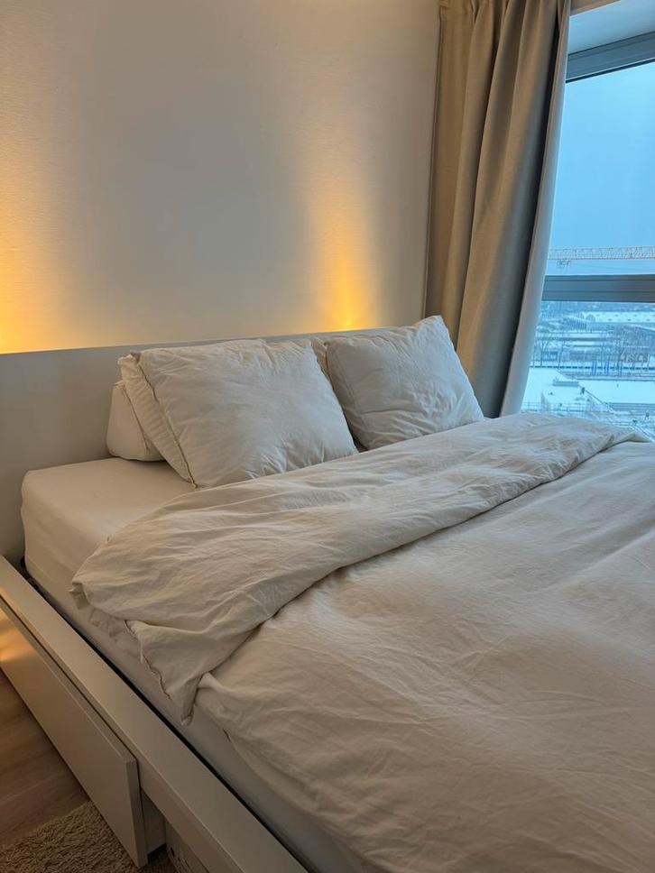 IKEA Malm bed 180x200 met 2 lades, Huis en Inrichting, Slaapkamer | Bedden, Gebruikt, Tweepersoons, 180 cm, 200 cm, Hout, Wit