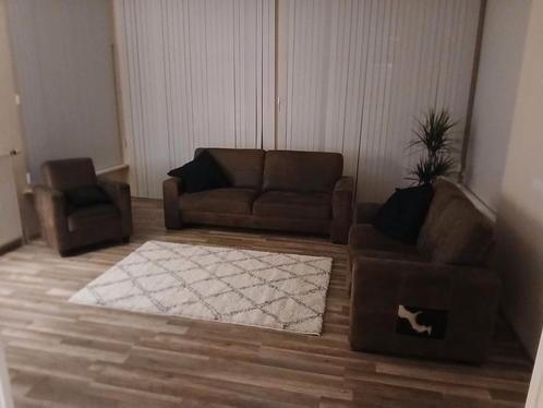 Leder/Alcantara Bankstel Set - 3/2/1 Zits, Huis en Inrichting, Banken | Bankstellen, Gebruikt, Rechte bank, Vierpersoons of meer