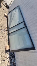 Stalen schuifdeuren voor binnen met melkglas, Ophalen, Aluminium, Zo goed als nieuw, 150 tot 225 cm
