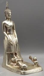 Boeddha beeld verzilverd brons olifant & aap, Gebruikt, N.v.t particulier, N.v.t particulier, Ophalen of Verzenden