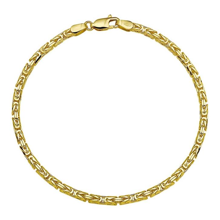14 K Gouden Koningsarmband Byzantijns - 18 cm / 7,7 g, Sieraden, Tassen en Uiterlijk, Armbanden, Nieuw, Goud, Goud, Ophalen of Verzenden
