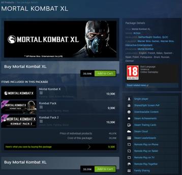 MORTAL KOMBAT XL - Steam Key / digitale redeem code beschikbaar voor biedingen