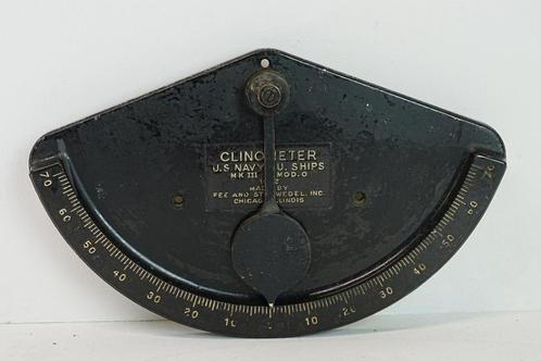 Original 1942 WWII US Navy Clinometer, Verzamelen, Scheepvaart, Gebruikt, Gebruiksvoorwerp, Motorboot of Zeilboot, Ophalen of Verzenden
