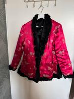 Vintage Oosterse Bontjas Konijn - 2 Kanten Draagbaar - M, Ophalen, Gedragen, Maat 38/40 (M), Zwart