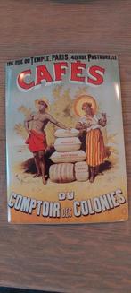 OUDE VINTAGE RECLAME KAART BLIK  BORDJE CAFÉS du COLONIES, Antiek en Kunst, Curiosa en Brocante, Ophalen of Verzenden