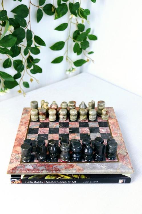 Vintage marmeren schaakspel, Hobby en Vrije tijd, Gezelschapsspellen | Overige, Ophalen of Verzenden