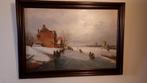 Een mooi  winterlandschap   60/40  zonder  lijst  gemeten., Antiek en Kunst, Ophalen