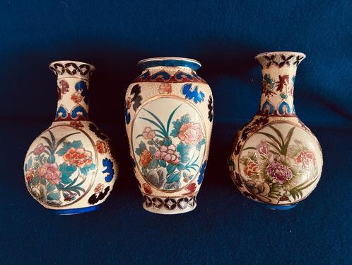 3 vazen Kaststel Aziatisch Japans of Chinees Vintage, Antiek en Kunst, Antiek | Vazen, Ophalen