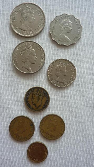 Hong Kong dollar cents 1950-1989 George VI Elizabeth II 8x beschikbaar voor biedingen