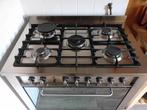 Indesit 5 pits gasfornuis met oven en afzuigkap 90 cm breed, Ophalen, Gebruikt, 60 cm of meer, Gas