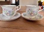 2 x kop en schoteltje - Cambridge Garden Collection, Ophalen of Verzenden, Gebruikt, Porselein, Kop en/of schotel