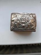 Antiek zilver postzegel doosje agaat onder en zijkant, Antiek en Kunst, Ophalen of Verzenden, Zilver