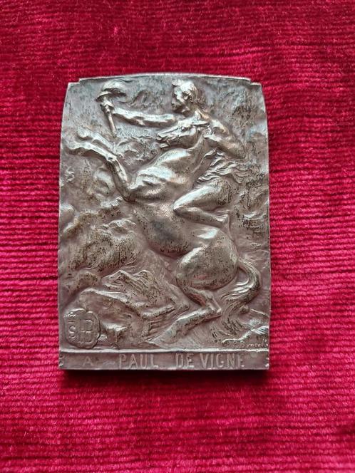 Penning Paul de Vigne 1912, P. Braeck, Postzegels en Munten, Penningen en Medailles, Brons, Nederland, Ophalen of Verzenden