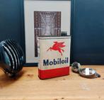 Mobiloil blik 2L pegasus Olieblik 2L vintage Mancave Garage, Verzenden, Gebruikt, Auto's