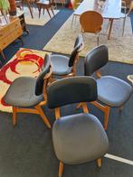 Vintage eetkamerstoelen (4) jaren 70 zwart skai, Ophalen, Gebruikt, ., Zwart
