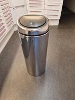 BRABANTIA TOUCH BIN AFVALEMMER BRILLIANT STEEL 30 LITER, Ophalen, 50 tot 75 cm, Rvs, 20 tot 30 liter