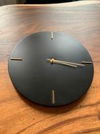 Stijlvolle Zwarte Wandklok, Ophalen of Verzenden, Zo goed als nieuw, Analoog, Wandklok