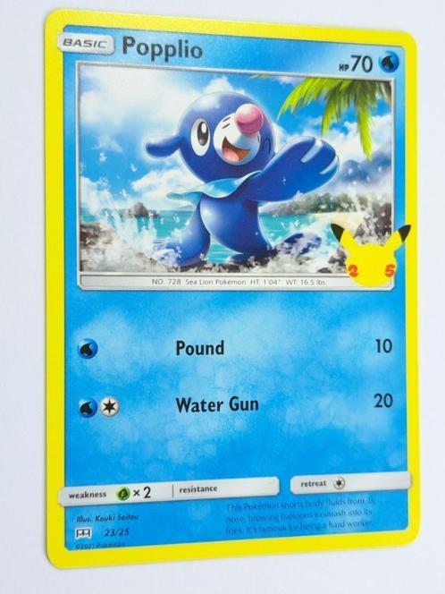 Pokémon - Mc Donalds Promo - Popplio - 23/25, Hobby en Vrije tijd, Verzamelkaartspellen | Pokémon, Zo goed als nieuw, Losse kaart