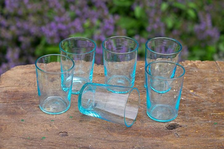 Zes vintage borrelglaasjes, Antiek en Kunst, Antiek | Glas en Kristal, Ophalen of Verzenden