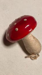 Vintage antieke kerstbal, paddenstoel watten, Ophalen of Verzenden, Zo goed als nieuw