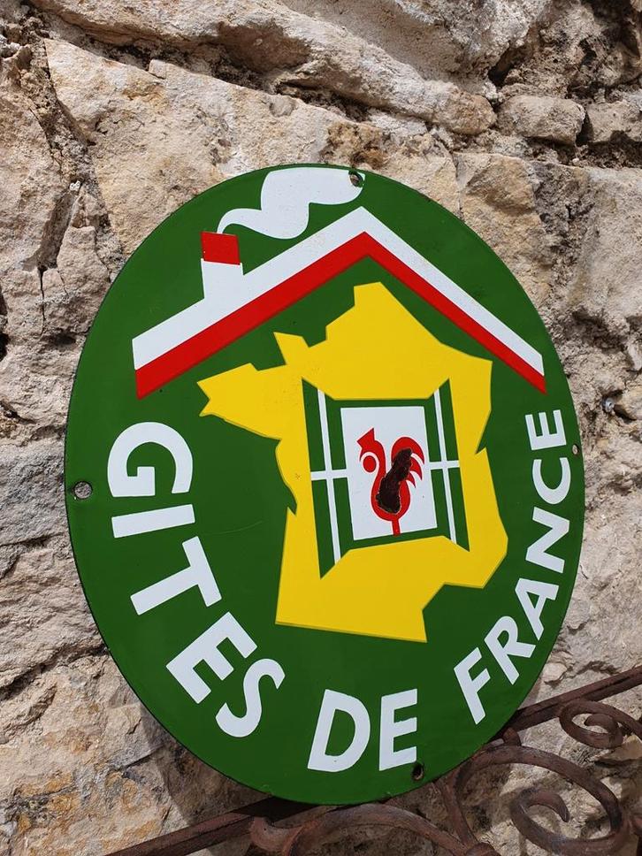 Prachtig antiek Frans emaille bord: GITES DE FRANCE

€189, Antiek en Kunst, Antiek | Emaille, Ophalen of Verzenden