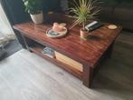 Houten salontafel met lade, Ophalen, Gebruikt, 100 tot 150 cm, Rustiek
