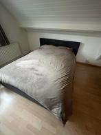 Grijs bed 160x210 met lattenbodems, Ophalen, 210 cm, Tweepersoons, Zo goed als nieuw