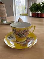 Vintage Chinees porselein (4x) – geel keizerlijk decor, Ophalen of Verzenden, Zo goed als nieuw, Overige stijlen, Kop(pen) en/of Schotel(s)