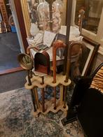 Antiek houten wandelstokken rek voor 8 stokken, Ophalen