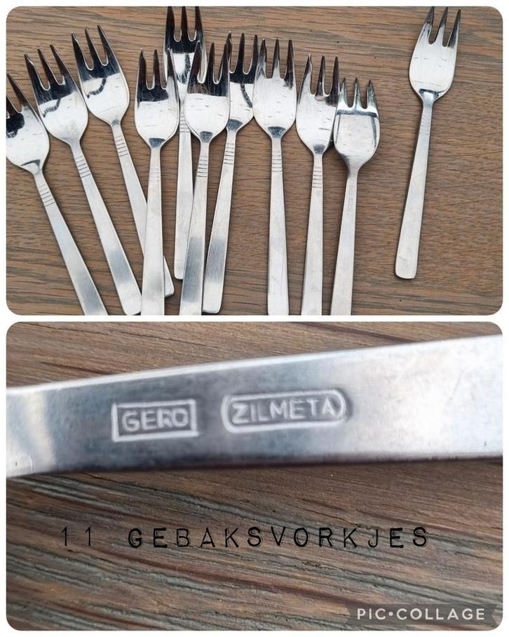 Gero Zilmeta Vintage Gebaksvorkjes (11 stuks), Huis en Inrichting, Keuken | Bestek, Ophalen of Verzenden