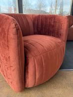 Fauteuil Busco luxe stof velvet brique donker oranje stoel, Huis en Inrichting, Fauteuils, Ophalen, 75 tot 100 cm, 75 tot 100 cm