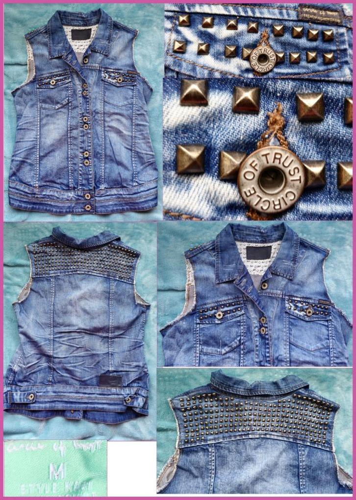 CIRCLE OF TRUST jeans gilet maat M zgan, Kleding | Dames, Truien en Vesten, Zo goed als nieuw, Maat 38/40 (M), Blauw, Ophalen of Verzenden