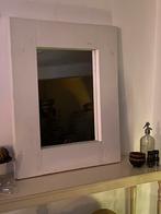 Witte houten spiegel 100x80 cm, Ophalen, Minder dan 50 cm, Zo goed als nieuw, Minder dan 100 cm