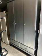 Zilverkleurige kledingkast met lades, Huis en Inrichting, Kasten | Kledingkasten, Ophalen, Gebruikt, 100 tot 150 cm, 200 cm of meer
