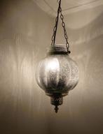 hanglamp glasbol pompoenmodel, Huis en Inrichting, Lampen | Hanglampen, Ophalen of Verzenden, Zo goed als nieuw, Glas, Minder dan 50 cm