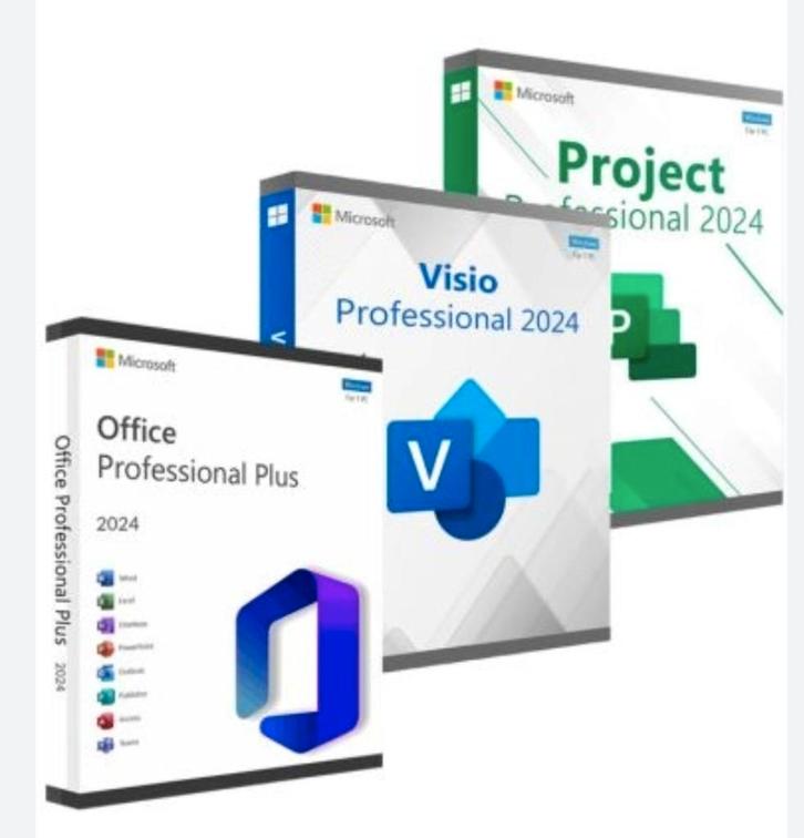 Microsoft Office pro 2024 pakket. Office + Project + Visio, Computers en Software, Office-software, Nieuw, Windows, Access, Excel