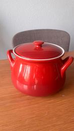 Rode keramieken pot vintage, Huis en Inrichting, Keuken | Potten en Pannen, Ophalen, Zo goed als nieuw, Pot, Bus of Blik