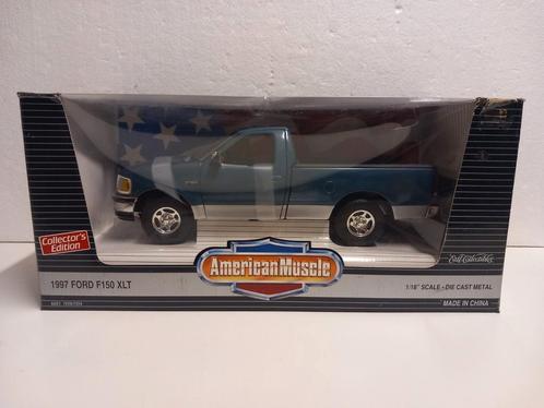Ford F150 XLT pick up blauw 1997 ERTL metal 1:18 KRD, Hobby en Vrije tijd, Modelauto's | 1:18, Zo goed als nieuw, Auto, ERTL, Ophalen of Verzenden