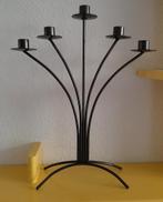 5 arm kandelaar antraciet metaal, Ophalen, 25 tot 50 cm, Zo goed als nieuw, Metaal